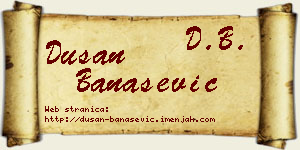 Dušan Banašević vizit kartica